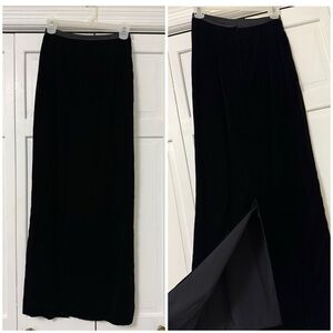 Y2K Unbranded Black Velvet Maxi Skirt Witchy Goth Vampire Grunge XS Whimsigoth